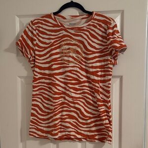 Michael Kors Red and Cream Zebra Print Top size Large